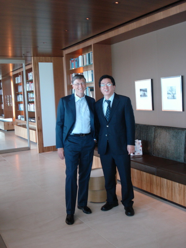 ▲ 2011년 8월, 빌게이츠 회장의 초청을 받아 미국을 방문한 장순흥 총장. ⓒ 뉴데일리DB