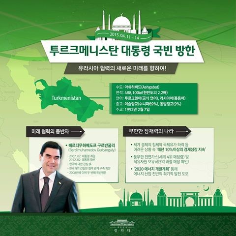 ▲ 투르크메니스탄 대통령 방한 관련 사진자료 ⓒ청와대 페이스북