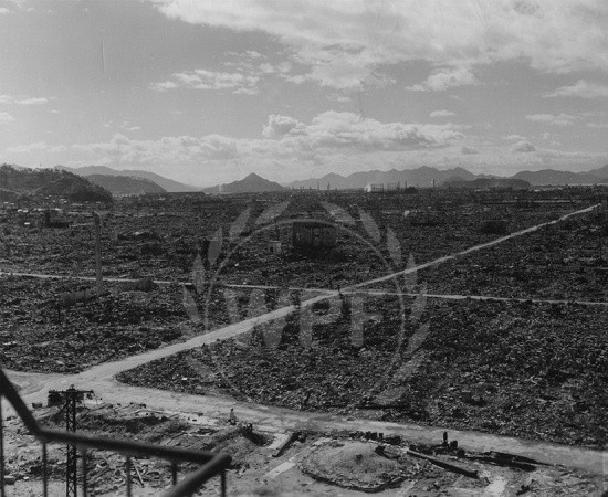 ▲ 원자폭탄 투하로 쑥대밭이 된 일본 히로시마(1945년 10월 12일).  ⓒ 월드피스자유연합