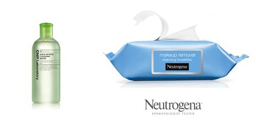 ▲ ⓒCNP 아쿠아리프레쉬클렌징 워터,뉴트로지나 메이크업 리무버클렌징 티슈