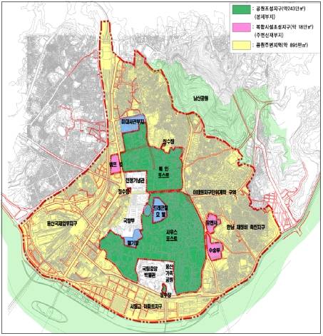 ▲ 용산공원개발지구.ⓒ국토교통부
