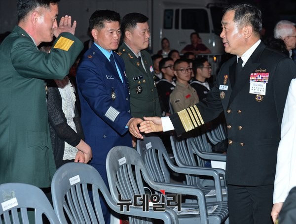 ▲ 충무공 탄신 음악회 참석한 정호섭 총장.ⓒ뉴데일리 정상윤 기자