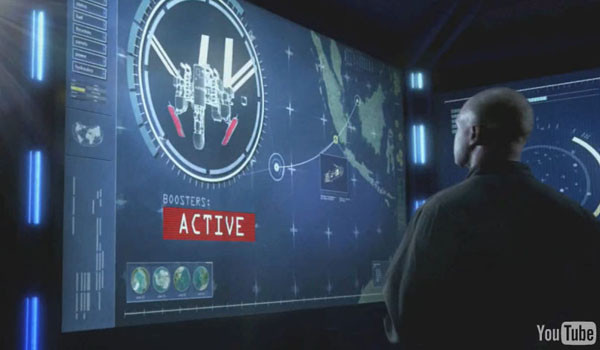 ▲ 한 SF 영화에서 연출한 美공군우주사령부 상황실. ⓒ美공군 광고영상 캡쳐