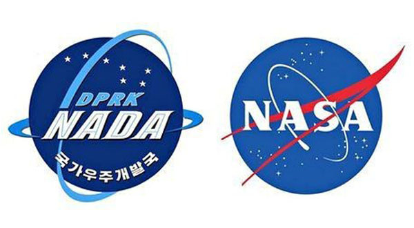 ▲ 네티즌들이 비교한 북한 국가우주개발국 로고와 美항공우주개발국 로고. ⓒ온라인 유통 사진 캡쳐