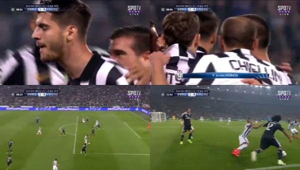▲ 유벤투스와 레알 마드리드 챔피언스리그 경기ⓒSPOTV 중계화면 캡쳐