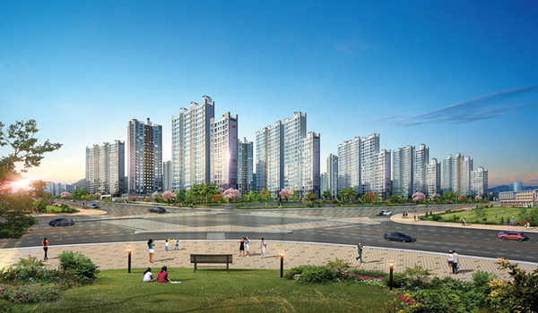 ▲ 구미 ‘확장단지 우미 린 센트럴파크’ 투시도ⓒ우미건설 제공