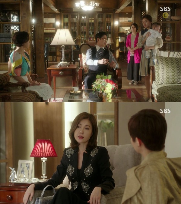 ▲ '풍문으로 들었소'에서 재벌가 사모님 룩을 선보이고 있는 유호정과 백지연ⓒSBS방송화면 캡쳐