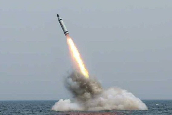 ▲ 지난 8일 발사된 북한 SLBM 시험발사 모습.ⓒ북한 노동신문