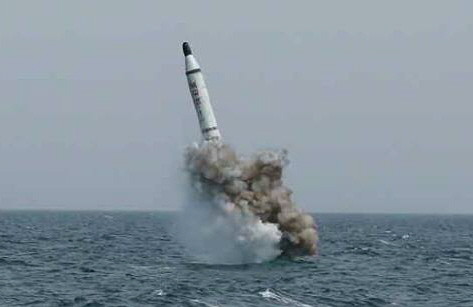 지난 8일 발사된 북한 SLBM 시험발사 모습.ⓒ북한 노동신문