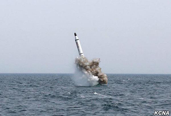 ▲ 북한은 지난 8일 수중에 있는 잠수함에서 탄도탄(SLBM) 발사 시험을 실시, 성공했다고 주장했다. ⓒ北조선중앙통신 보도화면 캡쳐