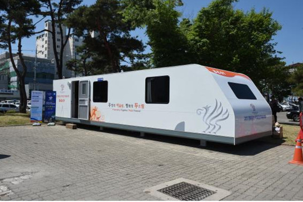 ▲ 숙소 실물크기 전시한 카라반ⓒ문경시 제공