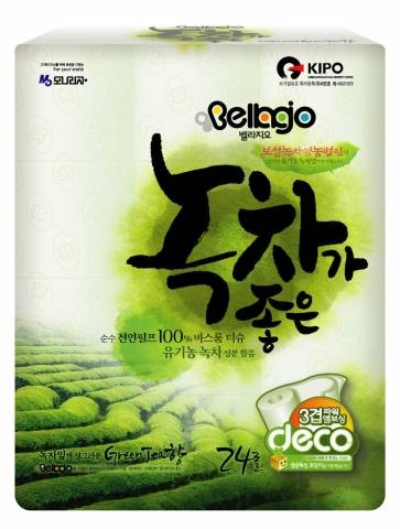 ▲ 모나리자 브랜드 벨라지오의 제품 녹차가 좋은 두루마리.ⓒ모나리자