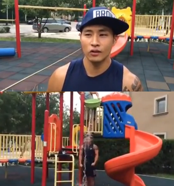 ▲ 아이스버킷 챌린지 중인 유승준 ⓒ유튜브 영상 캡쳐