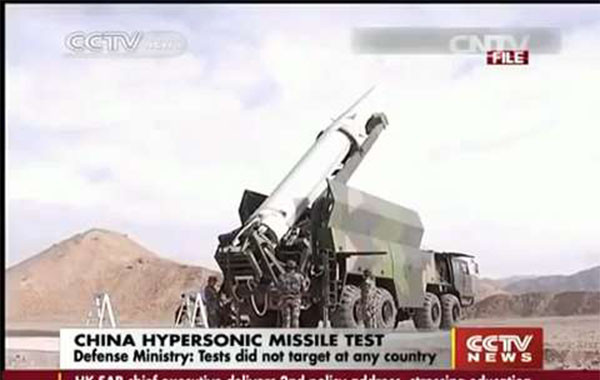 ▲ 중국 공산당이 사드 한반도 배치에 격렬히 반대하는 이유는 미국 항모전단 공격용 탄도탄이 요격당할 수 있어서라는 분석이 지배적이다. 사진은 미국 항모전단 공격용 DF-21D 미사일 테스트 장면. ⓒ중국 CCTV 관련보도 화면캡쳐