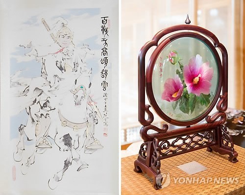 ▲ 시진핑 중국 국가주석이 박근혜 대통령에게 선물한 조자룡 그림.  ⓒ 연합뉴스