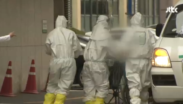 ▲ 메르스 관리 장면 ⓒJTBC 방송 화면