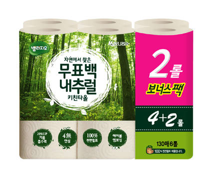 ▲ 벨라지오 '자연에서 찾은 무표백 내추럴 키친타올' 제품 이미지.ⓒ모나리자