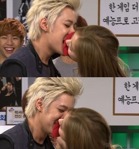 ▲ 엠블랙 승호와 크레용팝 엘린 게임 ⓒ아이돌 차트쇼 All the K-pop 방송 화면