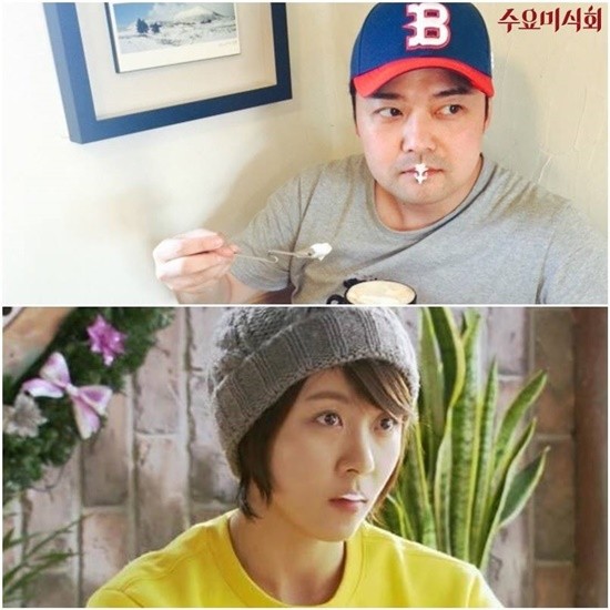 ▲ 하지원 거품키스 장면 패러디한 전현무 ⓒ수요미식회 페이스북