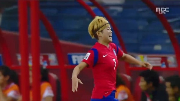 ▲ 전가을 역전골 ⓒMBC 중계