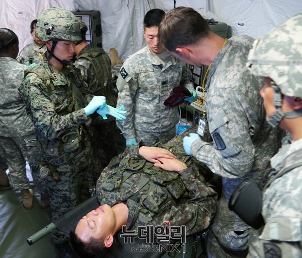 ▲ 송파구 거여동 특전사령부에서 열린 '한미 연합 군종 야외기동훈련(FTX)모습.ⓒ뉴데일리 정상윤 사진기자