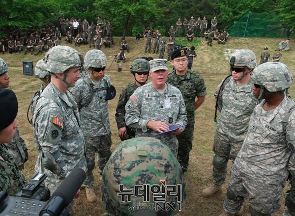 ▲ 송파구 거여동 특전사령부에서 열린 '한미 연합 군종 야외기동훈련(FTX)모습.ⓒ뉴데일리 정상윤 사진기자