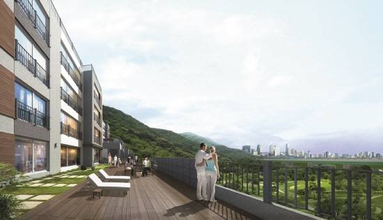▲ 광교산 한양수잔인 더킨포크 투시도.ⓒ한양건설