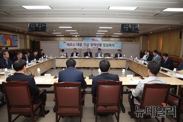 ▲ 대구시가 22일 시청 대회의실에서 메르스로 인해 피해를 입고 있는 관광업, 숙박업 등 서비스업 분야 및 전통시장 지원을 위한 긴급 점검회의를 열었다.ⓒ대구시 제공