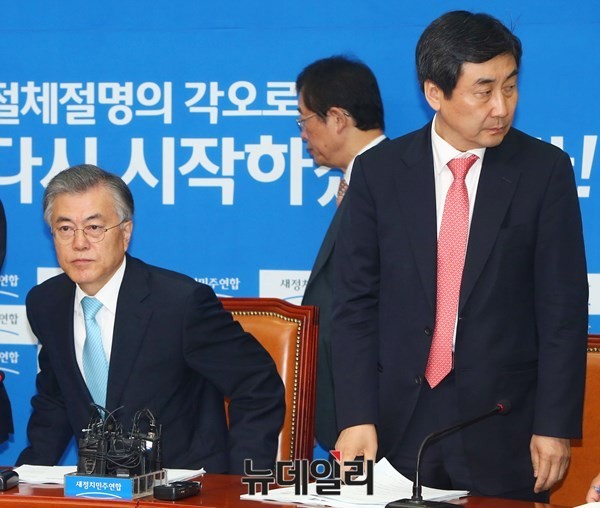 ▲ 새정치민주연합 문재인 대표(왼쪽)와 이종걸 원내대표.ⓒ뉴데일리 이종현 기자