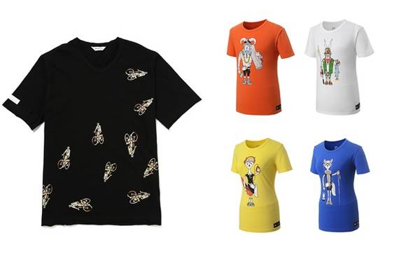 ▲ 빈폴이 뉴욕 아티스트와 협업한 반팔티·네파가 오자화 그래픽아티스트와 협업한 '네파X오자화 콜래보레이션 시리즈' 3종. ⓒ각 사