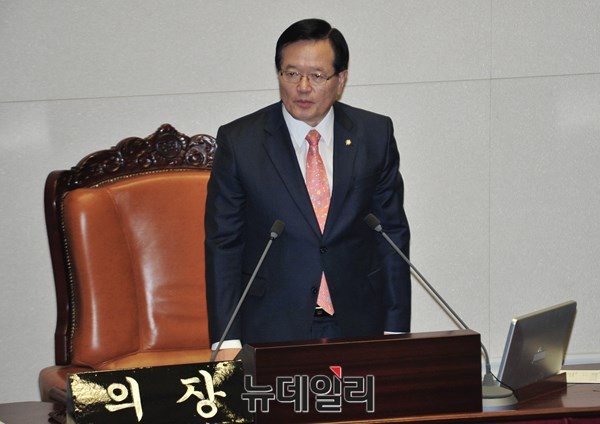 ▲ 정의화 국회의장이 6일 국회 본회의를 주재하고 있다. ⓒ뉴데일리 이종현 기자