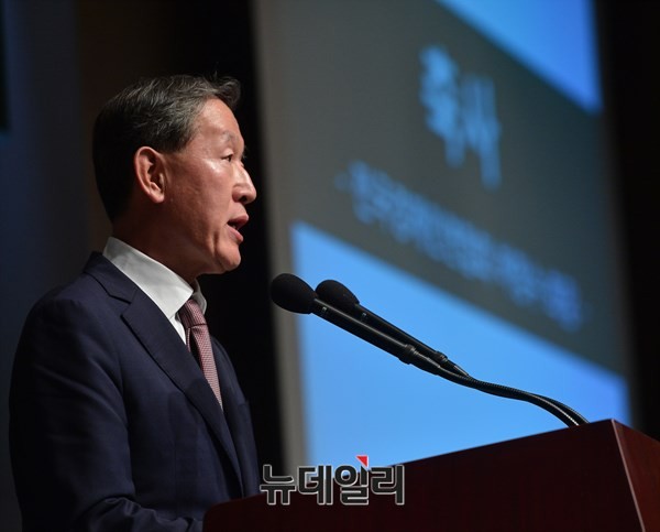 ▲ '통일과 나눔' 재단의 펀드 출범식에는 허창수 전경련 회장도 나와 축사를 했다. ⓒ뉴데일리 정상윤 기자