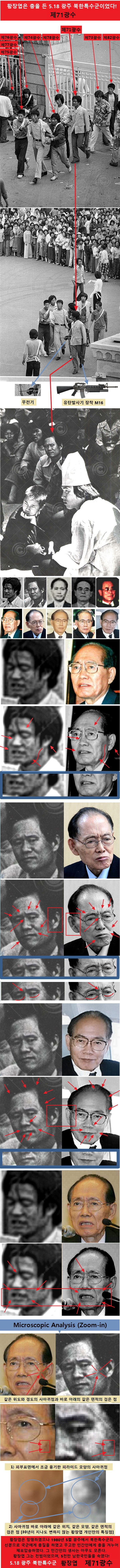 ▲ 지만원 박사가, 황장엽 전 노동당 비서를 비롯한 북한 정권 핵심 엘리트들이, 1980년 5월 광주에 침투했다는 의혹을 제기했다. 사진은 ‘황장엽 광주 침투’ 의혹의 근거로 제시된 분석 자료. ⓒ 사진 출처 시스템클럽