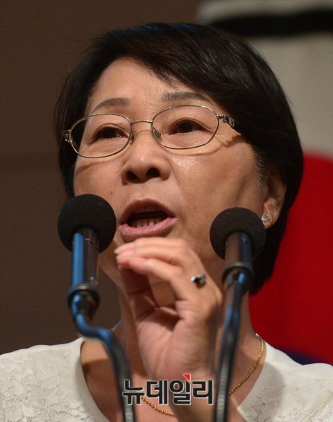 ▲ 김효선 건국이념보급회 사무총장. ⓒ 뉴데일리 정상윤 기자