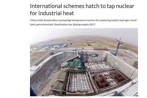 ▲ 중국의 원전건설 관련 보도. 中공산당에게 원전 건설을 체제유지에 필수적인 요소다. ⓒ英에너지 투 블로그 화면캡쳐