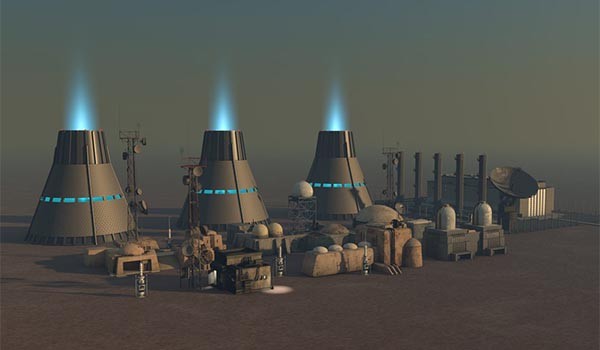 ▲ 과학예술가들이 그린 화성의 '테라포밍(지구화)' 장면. 우주개발에서 SMR은 필수적인 요소다. ⓒ美디바이언트 아트넷 캡쳐