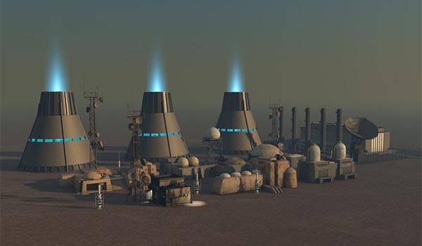 ▲ 과학예술가들이 그린 화성의 '테라포밍(지구화)' 장면. 우주개발에서 SMR은 필수적인 요소다. ⓒ美디바이언트 아트넷 캡쳐