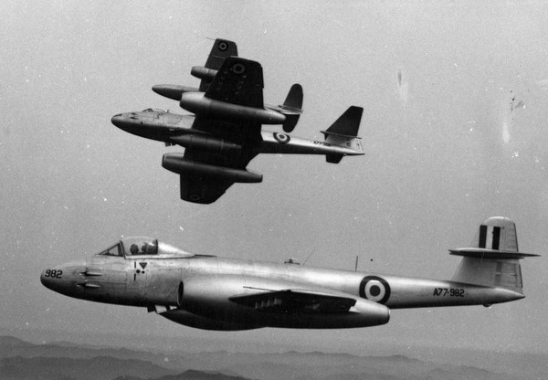 ▲ 6·25 전쟁 당시 77대대 소속 글로스터 미티어전투기 모습.ⓒ호주공군