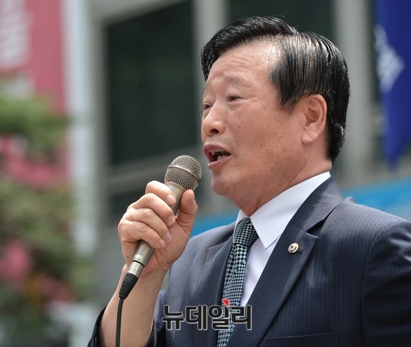 ▲ 김용인 재향경우회 부회장의 모습. ⓒ뉴데일리 정상윤 기자