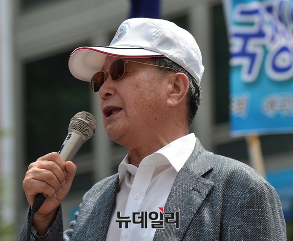 ▲ 박희도 대한민국지키기불교도총연합 회장의 모습. ⓒ뉴데일리 정상윤 기자