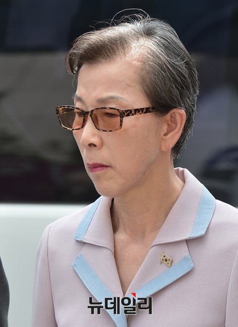 ▲ 김길자 대한민국사랑회 회장의 모습. ⓒ뉴데일리 정상윤 기자