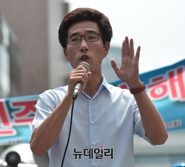 ▲ 최현준 통일미래연대 대표의 모습. ⓒ뉴데일리 정상윤 기자