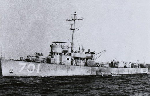 ▲ 대한해협해전에서 맹활약한 해군 백두산함  ⓒ 정책브리핑