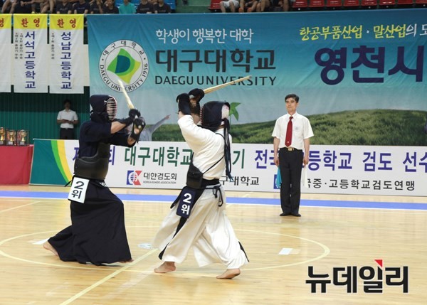 ▲ 대구대 총장기 고교 검도대회 경기장면ⓒ대구대 제공