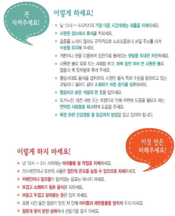 ▲ 폭염대비 국민행동요령ⓒ안동시 제공