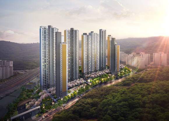 ▲ 힐스테이트 황금동 야경 투시도.ⓒ현대건설