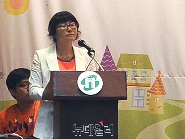 ▲ '광복 70돌, 6.15공동선언 15돌 민족공동행사 서대문준비위원회' 박희진 운영위원장. ⓒ 뉴데일리 정재훈 기자