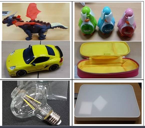 ▲ 세관과 국가기술표준원간 협업검사를 통해 적발한 불법‧불량 수입제품. ⓒ관세청