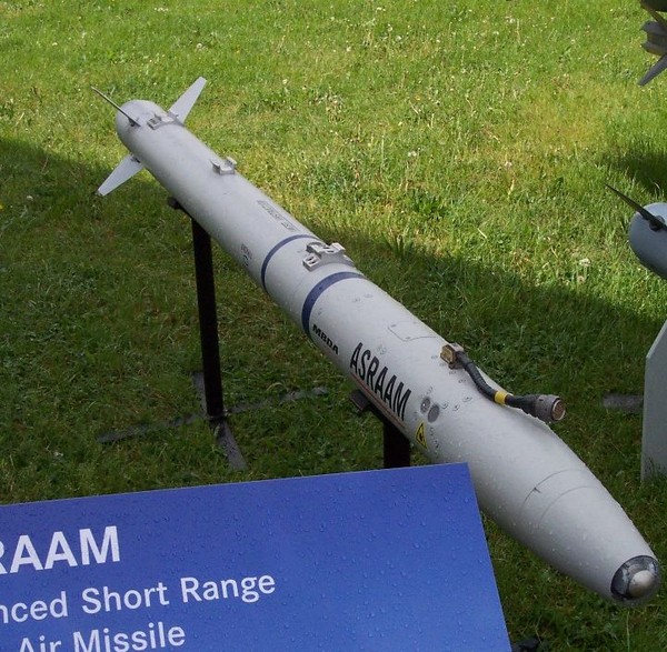 ▲ AIM-132 ASRAAM 단거리 공대공 미사일.ⓒ위키백과