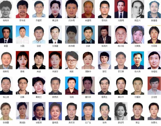▲ 中공산당 공안이 홈페이지에 공개한 '여우사냥'의 목표인물들. 이들은 미국, 호주 등 세계 곳곳으로 도피한 상태다. ⓒ中공안 홈페이지-IB 타임스 보도화면 캡쳐